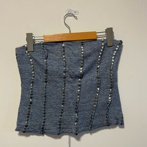 Stylish Blue and Silver Women's tube top